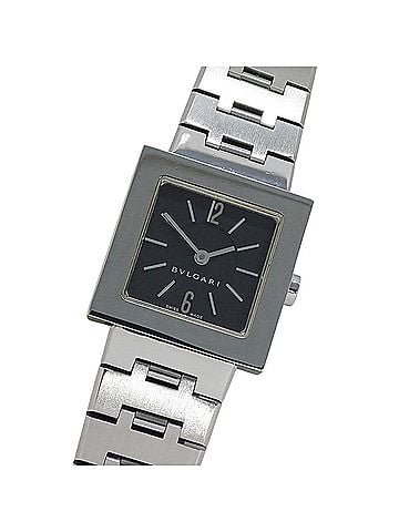 Bvlgari Bulgari BVLGARI Women's Watch, Quadrado Quartz, Stainless Steel (SS), SQ22SS, Silver & Black (view 1)