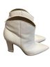 Marc Fisher 100% Leather Solid White Ankle Boots Size 7 1/2 - photo 4