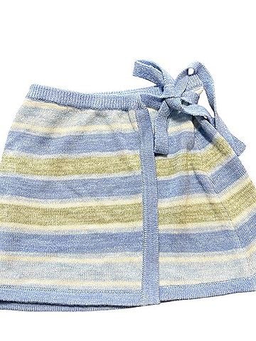 Sabo Striped Blue Wrap Mini Skirt Denim Skirt (view 1)