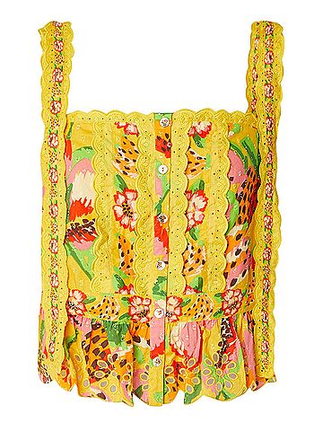 FARM Rio Farm Rio Yellow Fruits Paradise Blouse Sleeveless Blouse (view 1)