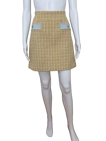 Sandro Sandro Melle button-embellished metallic cotton-blend tweed mini skirt Casual Skirt (view 2)