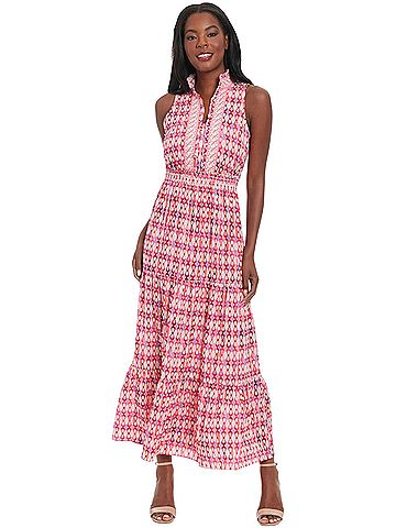 London Times London Times Ruffle Sleeveless Bubble Crepe Maxi Dress Casual Dress (view 1)