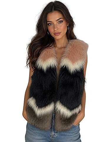 Marc New York Multicolor Faux Fur Vest Faux Fur Vest (view 1)