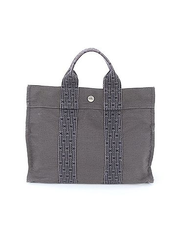 Hermès Hermes Herline Leather Canvas Tote Bag Handbag Shoulder Gray Men's (view 1)