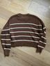 Jenni Kayne 100% Cotton Stripes Brown White Pullover Sweater Size M - photo 4
