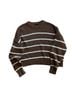 Jenni Kayne 100% Cotton Stripes Brown White Pullover Sweater Size M - photo 2