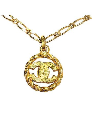 Chanel Chanel Coco Mark 3438 Round Choker Necklace with GPG Rhinestones, Gold (view 2)