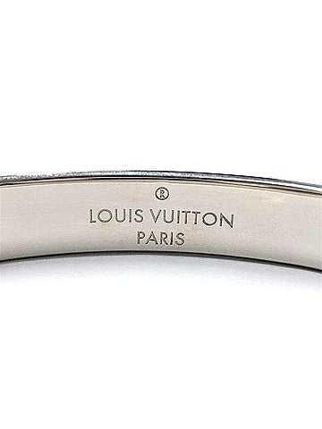 Louis Vuitton Louis Vuitton Nanogram Cuff Bangle S GPg Silver M00249 (view 2)