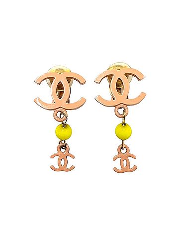 Chanel Chanel Coco Mark 03S Pink x Yellow Earrings GPg Gold (view 1)