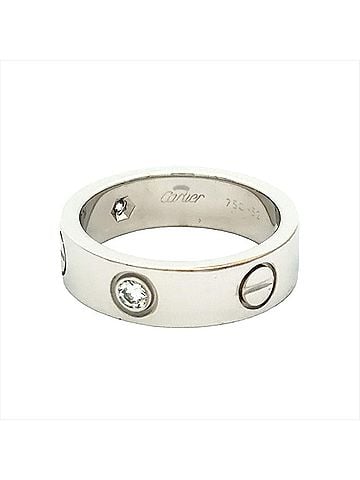 Cartier Cartier 3-Diamond Love Ring, Size #52, 18K White Gold, 8.4g. (view 2)