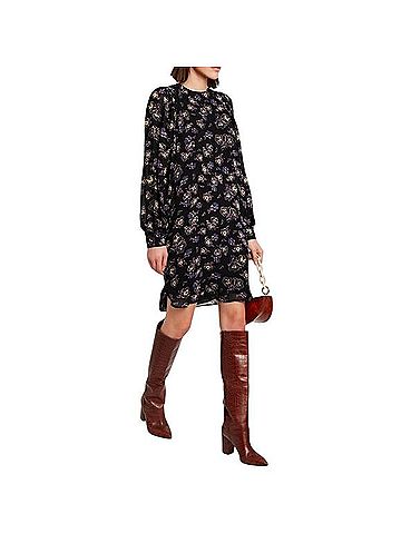 Ganni Floral Print Georgette Wrap Mini Dress Casual Dress (view 1)