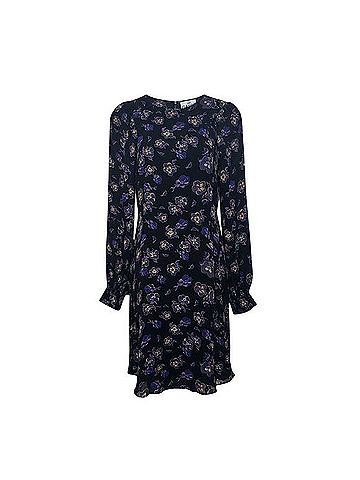 Ganni Floral Print Georgette Wrap Mini Dress Casual Dress (view 2)