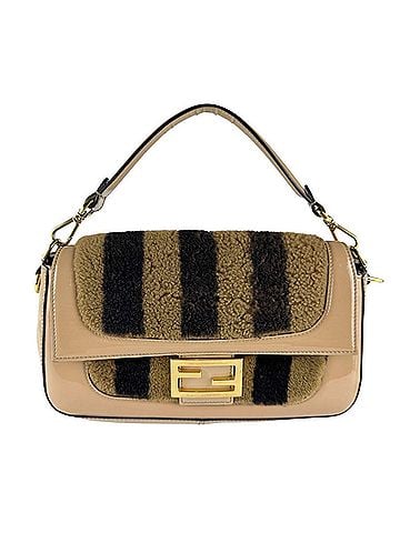Fendi Fendi Mamma Bucket Handbag/Shoulder Bag, Patent Leather, Boa Lining, Beige/Brown, Women's, 8BR600-A9Y2 z9942 (view 1)
