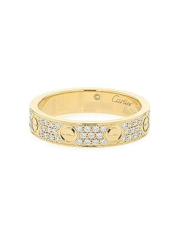 Cartier Cartier Love Ring SM Small Model Pave Diamond 88P Total 0.31ct 18K Yellow Gold B4083300 ring (view 2)