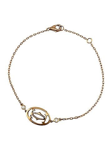 Cartier Cartier Double C Bracelet, 18K Pink Gold, Diamond, Women's, CARTIER, Pre-owned (view 1)