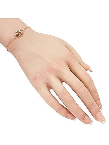 Cartier Cartier Double C Bracelet, 18K Pink Gold, Diamond, Women's, CARTIER, Pre-owned (view 2)
