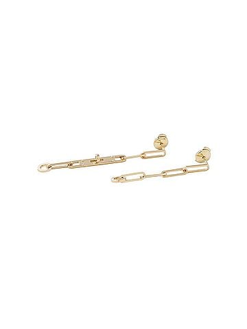 Hermès Hermes Kelly Chaine Earrings, 18K Yellow Gold, Asymmetrical Design. (view 2)