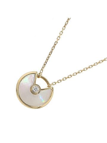 Cartier Cartier Amulette de XS Necklace, Mother-of-Pearl, 1 Diamond, 18K Yellow Gold Pendant. (view 1)