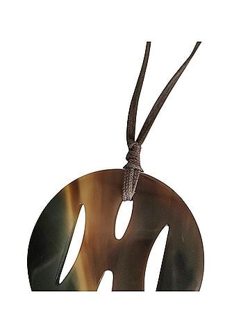 Hermès HERMES Tonkin Buffalo Horn Cord Necklace, White/Brown, Women's Accessory (view 2)