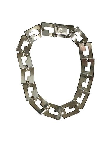 Gucci GUCCI Vintage 925 G Logo Link Bracelet, Silver, Men's & Women's (view 2)