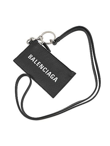 Balenciaga Balenciaga wallet/coin case, business card holder/card case with strap, 594548 BALENCIAGA coin purse, black. wallet, WALLET (view 1)