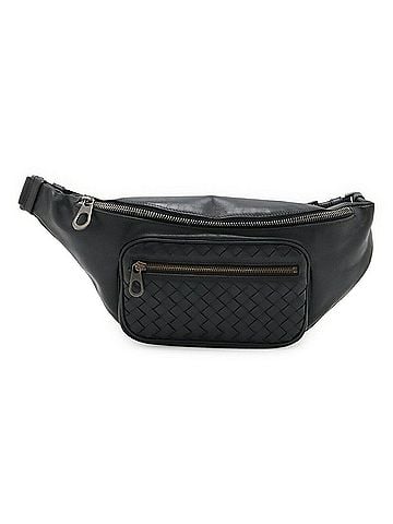 Bottega Veneta BOTTEGA VENETA Bottega Veneta Intrecciato Bag Body Waist Pouch Hip Leather Black 222310 (view 1)