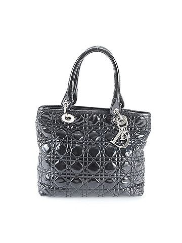 Christian Dior Christian Dior Lady Cannage Leather Tote Bag Handbag Shoulder Black Women's (view 1)