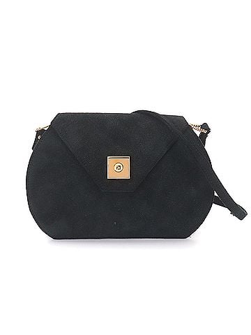 Hermès Hermes shoulder handbag, suede, black, with "?W" stamp, made in 1993, gold hardware. (view 1)