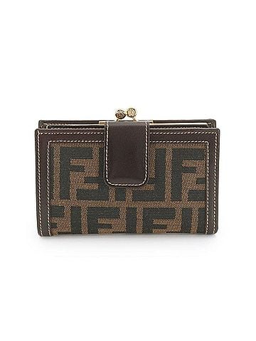 Fendi Fendi Zucca Bi-fold Wallet, Canvas and Leather, Brown Black, 2251 01692 079, Gold Hardware, Wallet (view 1)