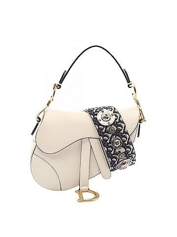 Christian Dior Christian Dior Dior SADDLE Mini Handbag (Sold Separately) - 2-Way Handbag, Leather, Women's, White (view 1)
