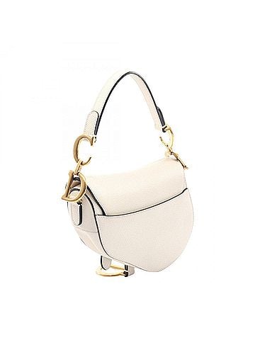 Christian Dior Christian Dior Dior SADDLE Mini Handbag (Sold Separately) - 2-Way Handbag, Leather, Women's, White (view 2)