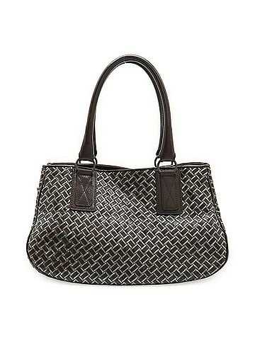 Bottega Veneta BOTTEGA VENETA Intrecciato Metallic Handbag, Leather, Dark Brown, Silver, 131679 (view 1)