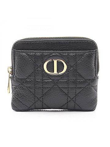Christian Dior Christian Dior Dior Caro Lavender Wallet, Cannage style, Coin Purse, Leather, Women's, Black, S5177UWHC_M900 (view 1)