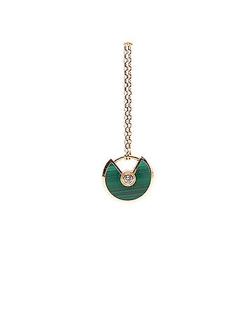 Cartier Cartier Amulette 1P Diamond Necklace Gold Green 18KPG Pink Malachite Women's CARTIER (view 1)