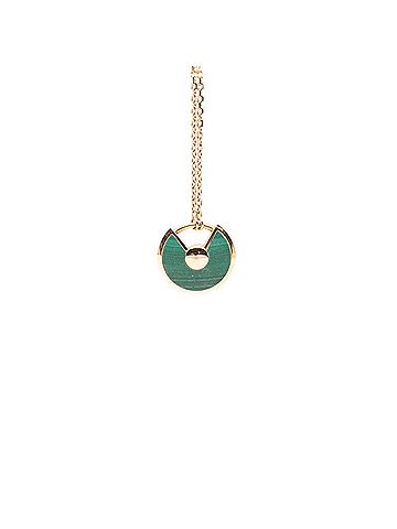 Cartier Cartier Amulette 1P Diamond Necklace Gold Green 18KPG Pink Malachite Women's CARTIER (view 2)