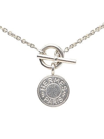 Hermès Hermes Sellier Chain Pendant Necklace, SV925 Silver, Women's. (view 1)