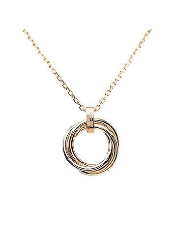 Cartier Cartier Trinity 5-Diamond Pendant Necklace, 18K Yellow Gold (KYG), Pink (18KPG), White (18KWG), 750, Women's, CARTIER (view 2)