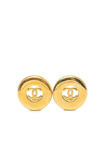 Chanel Chanel Vintage Coco Mark Earrings, Gold Plated, Women's CHANEL (view 1)