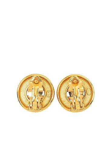 Chanel Chanel Vintage Coco Mark Earrings, Gold Plated, Women's CHANEL (view 2)