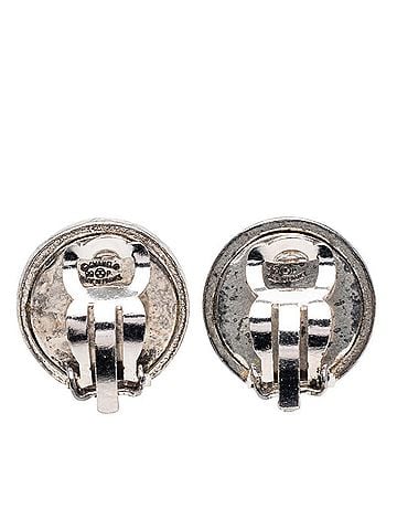 Chanel Chanel Vintage Round Earrings, 99P Stamped, Silver Metal, Women's, CHANEL (view 2)