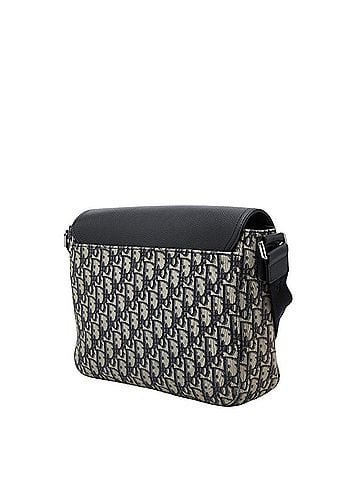 Christian Dior Christian Dior Dior Oblique Saddle Logo Jacquard Crossbody Shoulder Bag, Black/Beige Canvas Leather, Women's. (view 2)