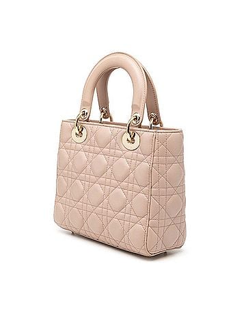 Christian Dior Christian Dior Dior Cannage My Lady Handbag Shoulder Bag 2-Way Beige Leather Women's (view 2)