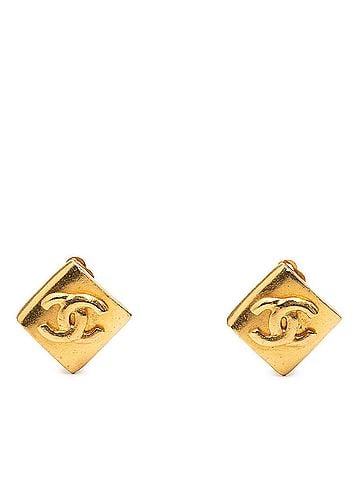 Chanel Chanel Vintage Coco Mark Earrings, Gold Plated, Women's CHANEL (view 1)