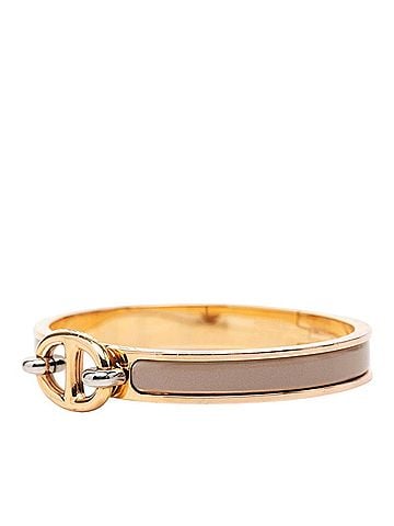 Hermès Hermes Mini Click Chaine d'Ancre Bracelet, Gold Beige Plated, Women's (view 2)