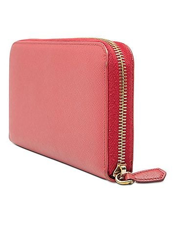 Prada Prada Fiocco Round Zip Long Wallet, Pink Saffiano Leather, Women's PRADA (view 2)