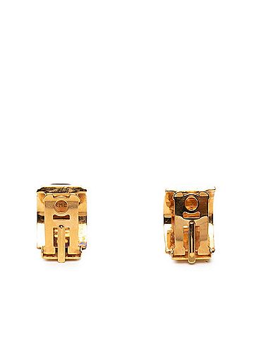 Hermès Hermes enamel chain motif earrings, gold and navy plated, for women. (view 2)
