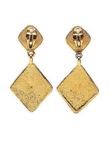 Chanel Chanel Vintage Coco Mark Diamond Earrings Gold Plated Women's CHANEL (view 2)