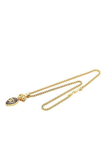 Chanel Chanel Vintage Coco Mark Necklace, Gold and Brown Plated, Women's CHANEL (view 1)