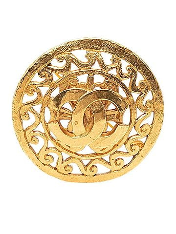 Chanel Chanel Vintage Coco Mark Brooch, Gold Plated, Women's CHANEL (view 1)