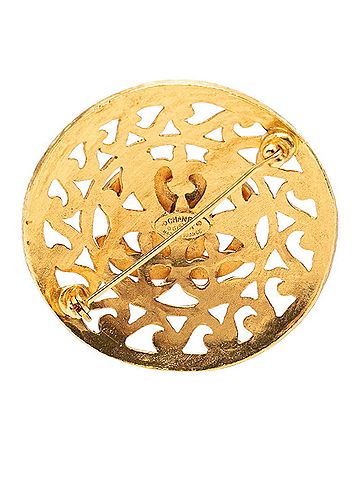 Chanel Chanel Vintage Coco Mark Brooch, Gold Plated, Women's CHANEL (view 2)